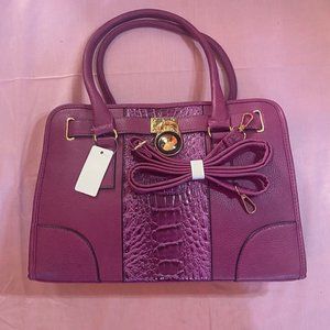 Medium-Sized Purple Faux Leather Satchel (NWT)
